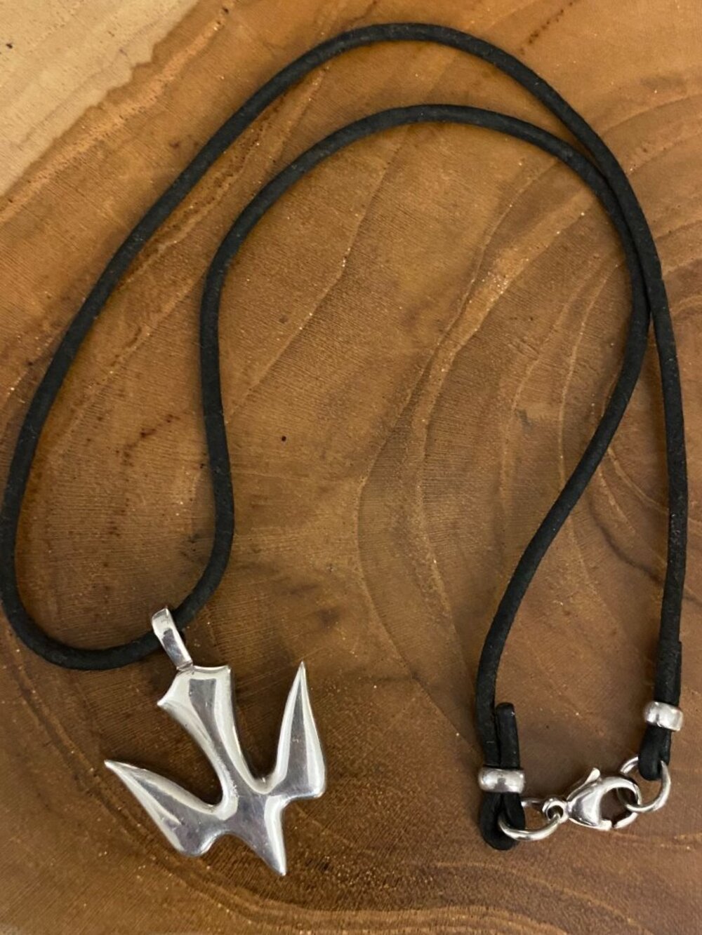 RETIRED James Avery Descending Dove Leather Necklace, 16"